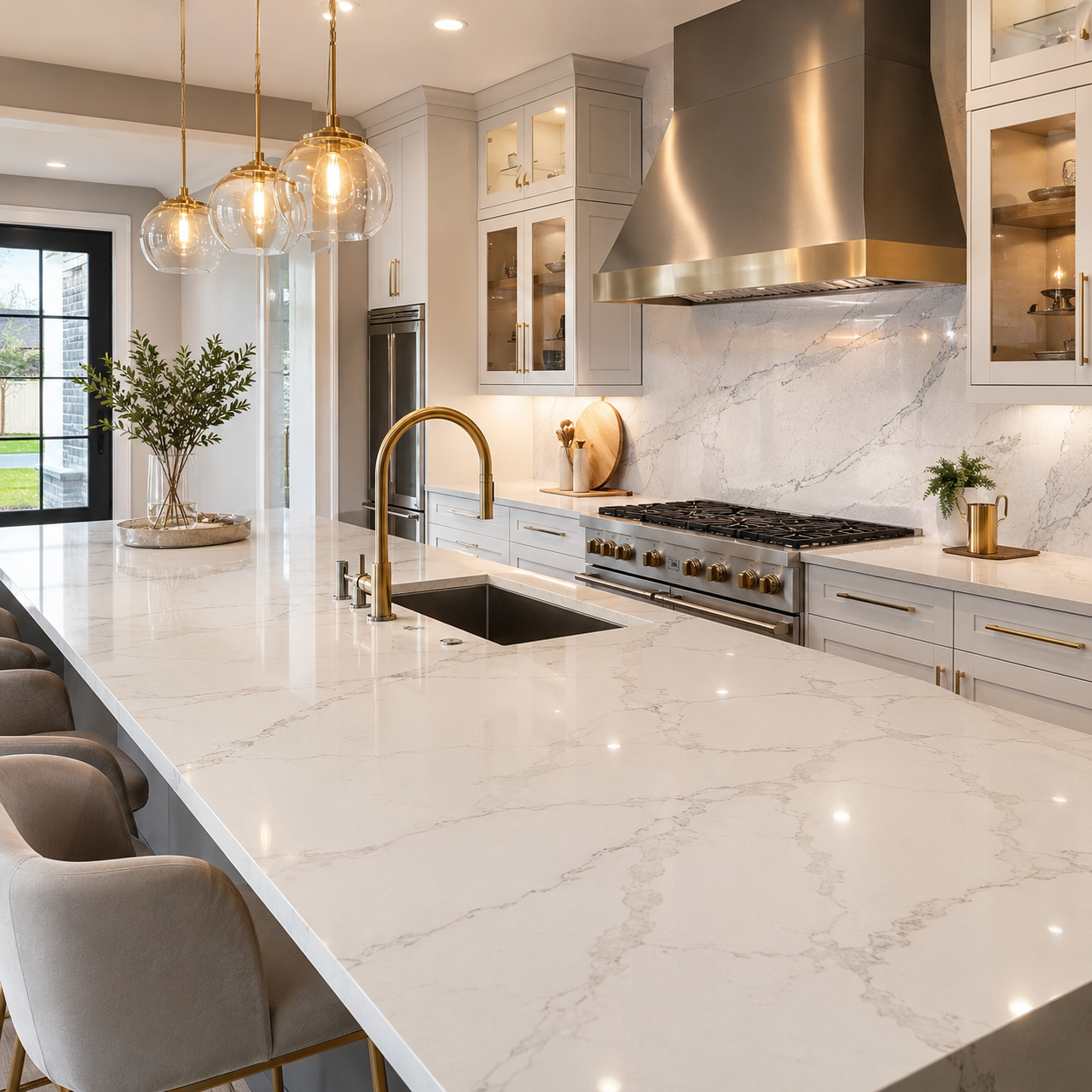 Kitchen and stone countertop inspiration provided for the CKB campaign